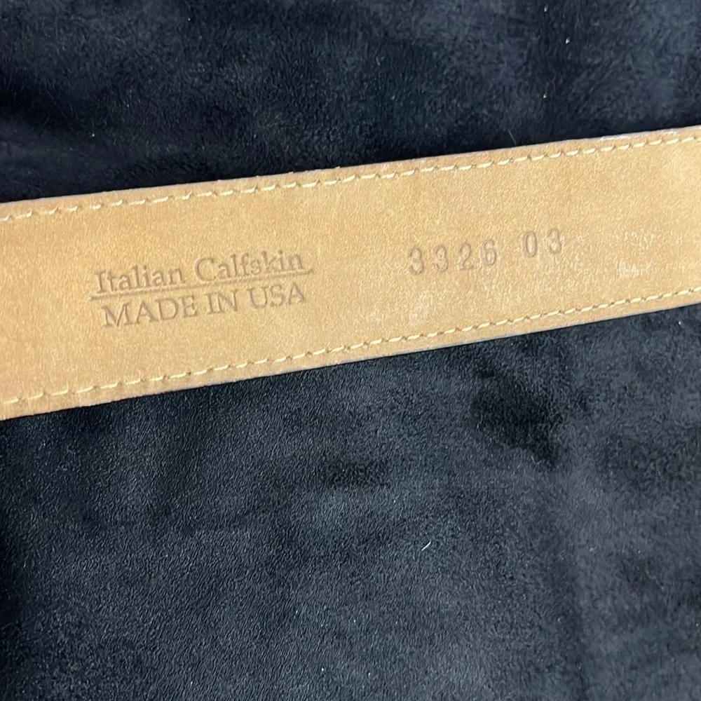 WCM Brown Leather Reptile Print Belt Size S